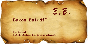 Bakos Baldó névjegykártya
